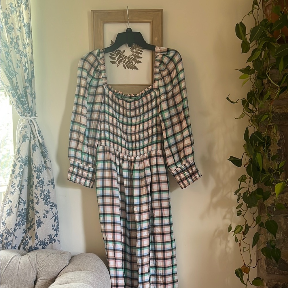 Plaid Long Sleeve Dress